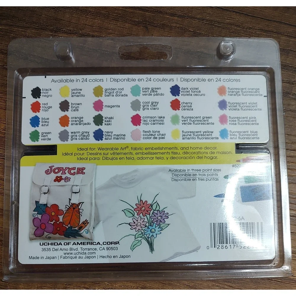 Marvy Uchida Fine Point Fabric Markers Primary NOS Sealed B3